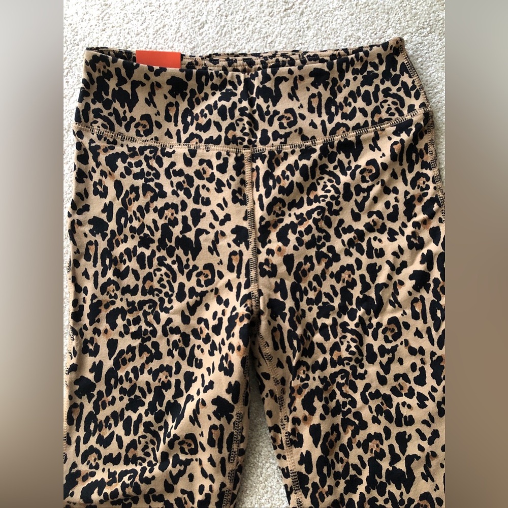 NWT J Crew Weekend High Rise 7/8 Leggings Leopard Print Size S Brown Multi